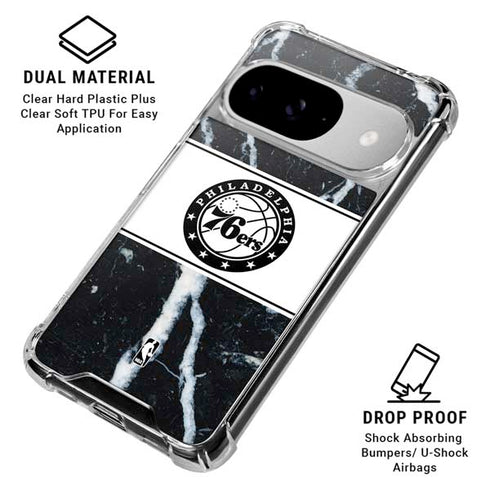 NBA Philadelphia 76ers Marble Google Pixel 10 Clear Case